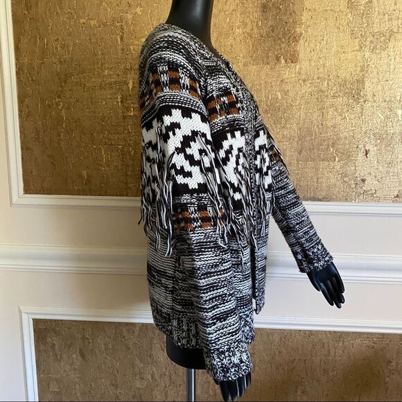 VOLCOM boho fringe sweater cardigan XS/S - Picture 3 of 6